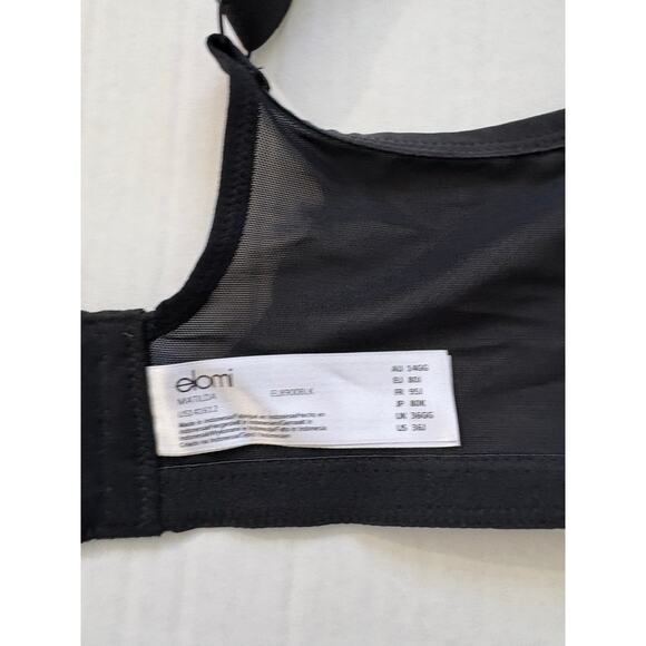 Elomi Women's Matilda Underwire Plunge Bra Black Size 36J Unpadded Side Support - Picture 4 of 7